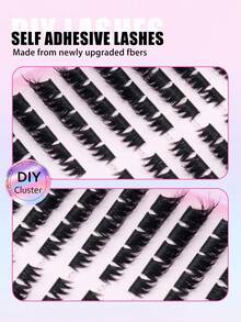 100 Pcs No-Glue 3D Volume Lashes, Black Thick Fire-Shape Tips Arranged For Dramatic Deep Eye Look, Self-Adhesive Easy Application, Great For Club Makeup, Stage Performances, And Glamorous Holiday Occasions. - D - View 7