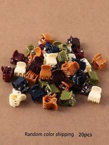 50/20/10/1pc Morandi Color Mini Hair Clips (Random Color) Casual Hair Accessories For Women, Summer - Multicolor - View 7