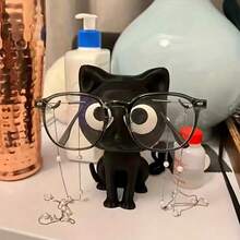 1pc Cat Glasses Holder (Frame Not Included) - Cute Plastic Desktop Storage Box With Glasses Stand, Home Decor & Holiday Gift, Office Supplies, Glasses Storage Box - Multicolor - View 4