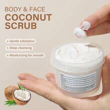 Coconut Foot Scrub, Mild Salt Grains Exfoliates Dead Skin, Deep Cleansing For Body Hands Feet, Gentle And Easy Rinse, Unisex For All Skin Types, Leaving Skin Smoother - Coconut - View 7