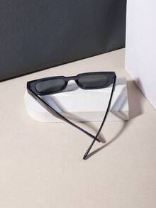1 PC Men's Rectangle Fashion Glasses Narrow Frame PC Material Solid Color Lens Casual Style Lightweight For Driving Outdoor Street With Glasses Box - Multicolor - View 5