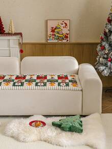 1PC Christmas Pattern Chenille Sofa Cushion Cover, Festive Holiday Couch Slipcover For Living Room Home Decor, Non-Slip Backing, Scratch-Resistant Pet Friendly, Machine Washable For 1/2/3/4 Seater Sofa - Multicolor - View 6