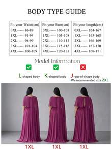 Vestido de Noche Ajustado con Cuello Redondo, Un Hombro, Manga Volante y Fruncido para Mujer UNITHORSE Plus - Rojo violeta - Ver 7