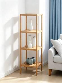 Bamboo Storage Rack, 4-Tier/3-Tier Freestanding Shelving Unit, Multifunctional Plant Stand Display Organizer,Bathroom Shelf, For Bathroom Living Room Kitchen Hallway, Easy To InStall,Space Saving Home Storage Shelf, 3 Sizes Optional - View 7