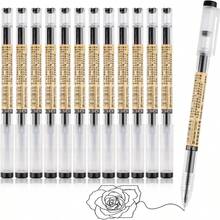 1 Box 0.35mm Fine Black Neutral Pen Set, Japanese Style Gel Pens, Smooth Quick-Drying Non-Smudging Gel Pens, Suitable For Students Note-Taking/Office Meeting Minutes/Journaling, Korean Style Highly Attractive Stationery - Black 12-pack [1 Box] - View 8