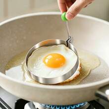 1/5pcs Stainless Steel Fried Egg Mold,Heart Star Flower Round Cartoon Shape Egg Ring,Non-Stick Pancake Ring Cooking Tool For Breakfast Bento Picnic Party Birthday Kitchen Gadget - Green - View 10