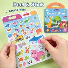 Handheld Cartoon 3D Bubble Sticker Book Set, Multi-Theme Rich Patterns, Soft Stickers Reusable, Develop Children's Hands-On Ability, Parent-Child Interactive Fun Desktop Toy, Creative Gift For Birthday Holiday Party - Multicolor - View 6