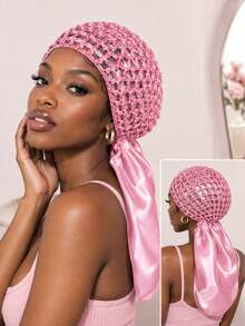 1Pc Women's Solid Color Headscarf, Upgraded Lace Trim, Fashionable Versatile All-Match Hat, Casual Comfortable Daily Wear ﻿ - Multicolor - View 3