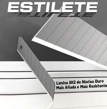 Estilete +3Lâmina Caixas Ferramenta Corte de Papelão e Abrir Encomendas Lâmina Segurança Multiuso - 1Estilete +3Lâmina - Visão 5