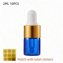 Bộ 1 5 10 chai thủy tinh xanh có ống nhỏ giọt 2ml 3ml 5ml chống ánh sáng, bình đựng cầm tay có thể nạp lại cho tinh dầu, nước hoa, serum, dùng du lịch, làm đẹp và salon - Xem 16