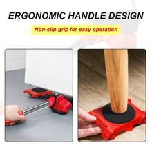 5-Piece Heavy-Duty Lifting And Moving Cart Set With Sturdy Metal Frame And Reinforced Plastic Structure, Eye-Catching Red – Non-Electric Multi-Purpose Tool, Easily Move Furniture, Suitable For Home, Office, Hotel And Commercial Spaces - A - View 8