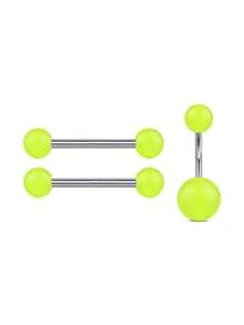 3pcs Navel Ring & Nipple Ring Set, Sparkling Rhinestone Decor, Stainless Steel, Multi-Color Fashion Body Piercing Jewelry For Women, Daily Wear, Back To School - Navel & Nipple Ring Set - View 12