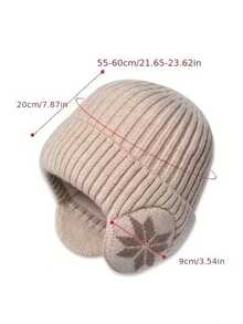 2pcs Unisex Thick Fleece Knit Winter Hat - Snowflake Pattern Design, 100% Polyester, Mixed Color, Dry Clean Only, Warm Ear Protection - Multicolor - View 2