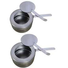 1/2pcs Stainless Steel Buffet Fuel Container, Alcohol Stove Fuel Tank With Safety Extinguishing Lid, Suitable For Buffet, Catering, Hot Pot (Fuel Not Included) - Multicolor - View 12
