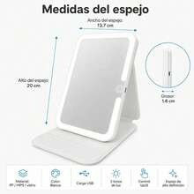 Led Makeup Mirror - White - View 4