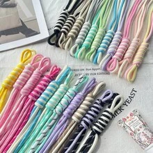 5/10/30 st Dopamine dubbelfärgade spiralflätade nyckelband, tjockt antiförlust-knutrep i nylon, lämpligt för DIY-nyckelringar, handgjorda nyckelringar och väskberlocker (slumpmässig färgkombination på repet) - Multifärgad - Visa 4