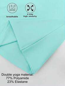 XLLAIS Women's Mint Green Halter Neck Ruched Fitted Versatile Casual Top, High Elasticity Double Layer Fabric, Deep U-Neck Backless Tank Top Summer - Mint Blue - View 8