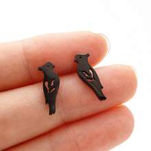 1Pair Cute Small Parrot Stud Earrings Stainless Steel Fashion Animal Earrings Female Small Earring Wedding Jewelry - GED373 - View 6