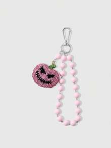 1pc Halloween Series Multi-Color Square Chain Beaded Cross & Pumpkin Keychain Bag Pendant - Multicolor - View 16
