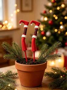 2/1pc Christmas Santa Legs Yard Stakes, Funny Santa Claus Legs Garden Lawn Decorations, Christmas Outdoor Yard Decor - Decorative Posts - View 10