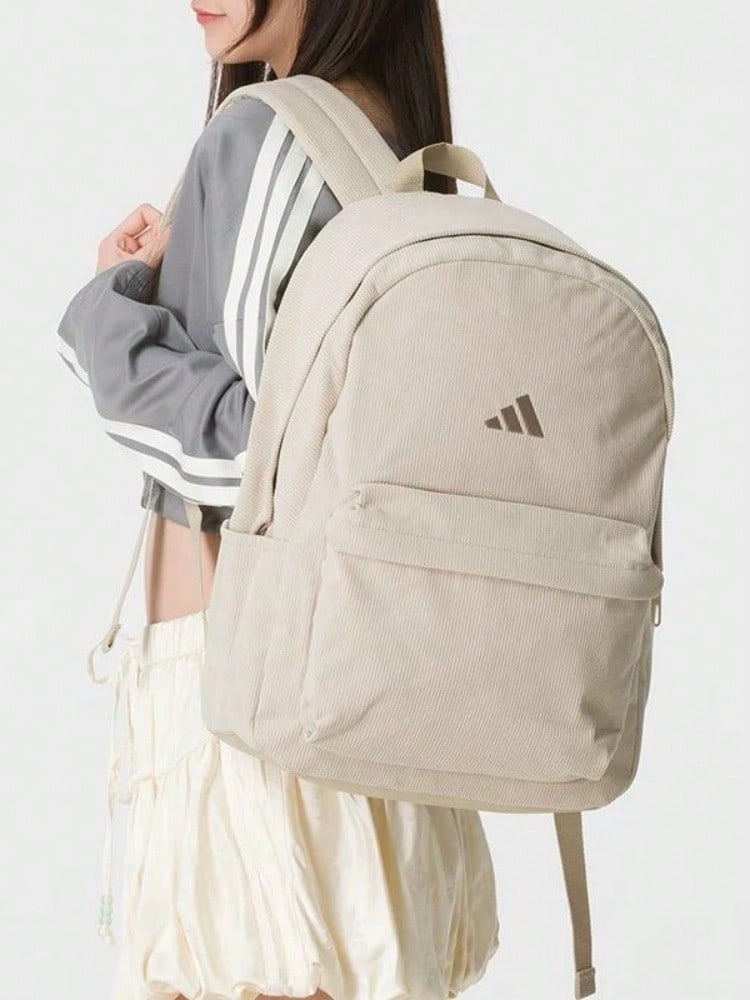 Adidas Solid Corduroy Backpack Regular Unisex Light Khaki Brown - Light Khaki Brown - View 1