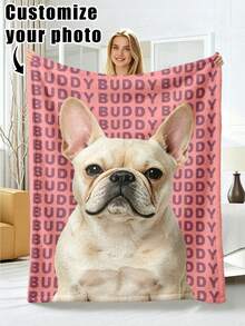 1pc Customized Photo Blanket, Personalized Flannel Blanket With Photo And Text, Office Nap Blanket, Comfortable Blanket, Mother's Day, Father's Day Gift For Parents, Bedding Blanket, Bed Customized Blanket, Customized Text Blanket, Home Personalized Customized Blanket - Multicolor - View 18