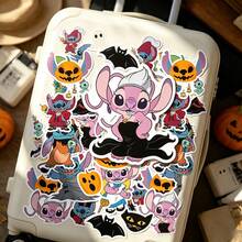 Lilo & Stitch 50pcs Stitch Cartoon Stickers, Flat And Adherent Easy To Paste, Creative Small Gifts Suitable For Sharing, First Choice For Handmade Crafts And Personal Item Decoration, Clean And Visuals, Applicable To Tumblers, Computers, Journals, Storage Bags, Easily Create Personalized Items, Fun DIY Accessories - Multicolor - View 2
