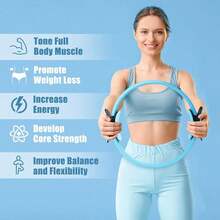 Bộ vòng và bóng Pilates, dùng tập cơ đùi trong và ngoài; bóng tập; bộ dây kháng lực; thiết bị Pilates tại nhà, phù hợp tập luyện chân, tay và đùi tại nhà - Nhiều màu - Xem 4