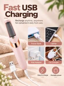 300mAh Battery Powered Foot Grinder, Professional Foot Care Set For Removing Calluses, Dead Skin, Dry Skin, Suitable For Home And Outdoor Use, Perfect Gift For Wife, Husband, And Female Friends - Multicolor - View 9