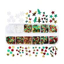 Boxed Christmas Nail Glitter, Autumn/Winter White Snowflake Nail Glitter Decor, Christmas Glitter - Multicolor - View 17