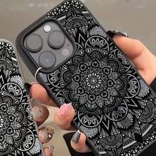 1pc Black Pattern Acrylic Transparent Phone Case Compatible With Iphone 17/16 Pro, New Magnetic Case Compatible With Iphone 17/16, 15 Pro/14 Pro, Shockproof Silicone Hard Shell - Multicolor - View 4
