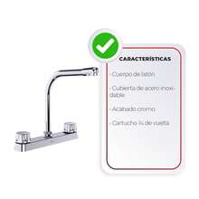 8" Kitchen Faucet With Cobra Neck And Hexagonal Handles, Primo Essential, IUSA - Silver - View 4