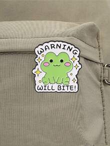 QIHOO 1pc Cute Cartoon Frog Enamel Brooch, Humorous Pun Slogan Lapel Pin Badge, Backpack Denim Jacket Decorative Jewelry Gift - Multicolor - View 9