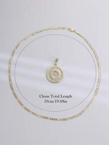 Vintage Mexican Calendar Charm Necklace, Cultural Statement Jewelry For Girls Daily Outfit Decor Party Occasions - Gold - View 6