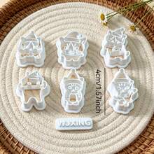 7pcs Christmas Kitten Pattern Clay Cutting Molds, Santa Hat Cat Embossing Cutters, Polymer Clay Tools For Handmade Earring Pendant Ornament Making - 7pcs - View 8