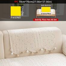 1PC Chenille Colorful Polka Dot Jacquard Sofa Cover, Cream Style Sofa Protective Seat Cushion, Pet Dirt-Resistant, Suitable For 1-4 Seater Sofa Decorative Slipcover, Machine Washable - Beige - View 13