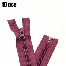 10 Pcs Multi-Color Nylon Resin Zippers #5, Self-Locking Single Pull Tab Zippers, Various Sizes, Smooth Sliding Sewing Accessories, Suitable For Pockets, Cushions And Bags - 5# Nylon - View 9