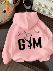 Tween Girl Fun Print Sweatshirt, Warm And Comfortable Thermal Lined Pullover Sweatshirt For Autumn/Winter - Pink - View 4