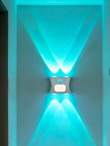 16 Color Smart Sensor RGB Wall Light Night Light, Magnetic Installation, Remote Control, USB Rechargeable, Suitable For Bedroom, Living Room, Game Room And Holiday Party Lighting - 4-head Cat Eye Motion Sensor Wall Light - View 12