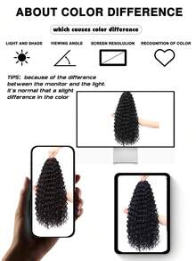 Bohemian Curly Crochet Hair 18/24 Inch 3 Packs, Water Wave Synthetic Crochet Braids Hair Extensions, Free Crochet Needle & Hair Rings, Halloween Party Hairstyle - Multicolor - View 7
