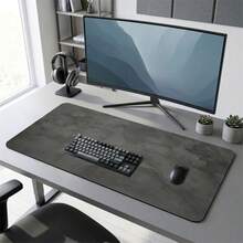 Grey Minimalist Extra Long Mouse Pad, Non-Slip Rubber Base, Office Home Gaming Gift, Desk Accessory For Him/Her Study, Office Supplies, Mouse Pad, Keyboard Pad, Laptop Pad - Gray Texture - View 11