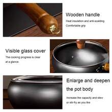 Cast Iron Covered Frying Pan, Cast Iron Frying Pan, 26CM Large Capacity Non Stick Iron Pan - Uniform Heat Dissipation, Excellent Insulation Performance - View 3