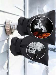 Thickened Faucet Anti-Freeze Insulation Cover,Outdoor Water Pipe Anti-Freeze & Dust Cover,Prevents Faucet Freezing,Winter Insulation Essential, Reusable,Easy To Remove,Suitable For Home,Garden,Kitchen And Various Outdoor Environments,Winter Necessity - A - View 2
