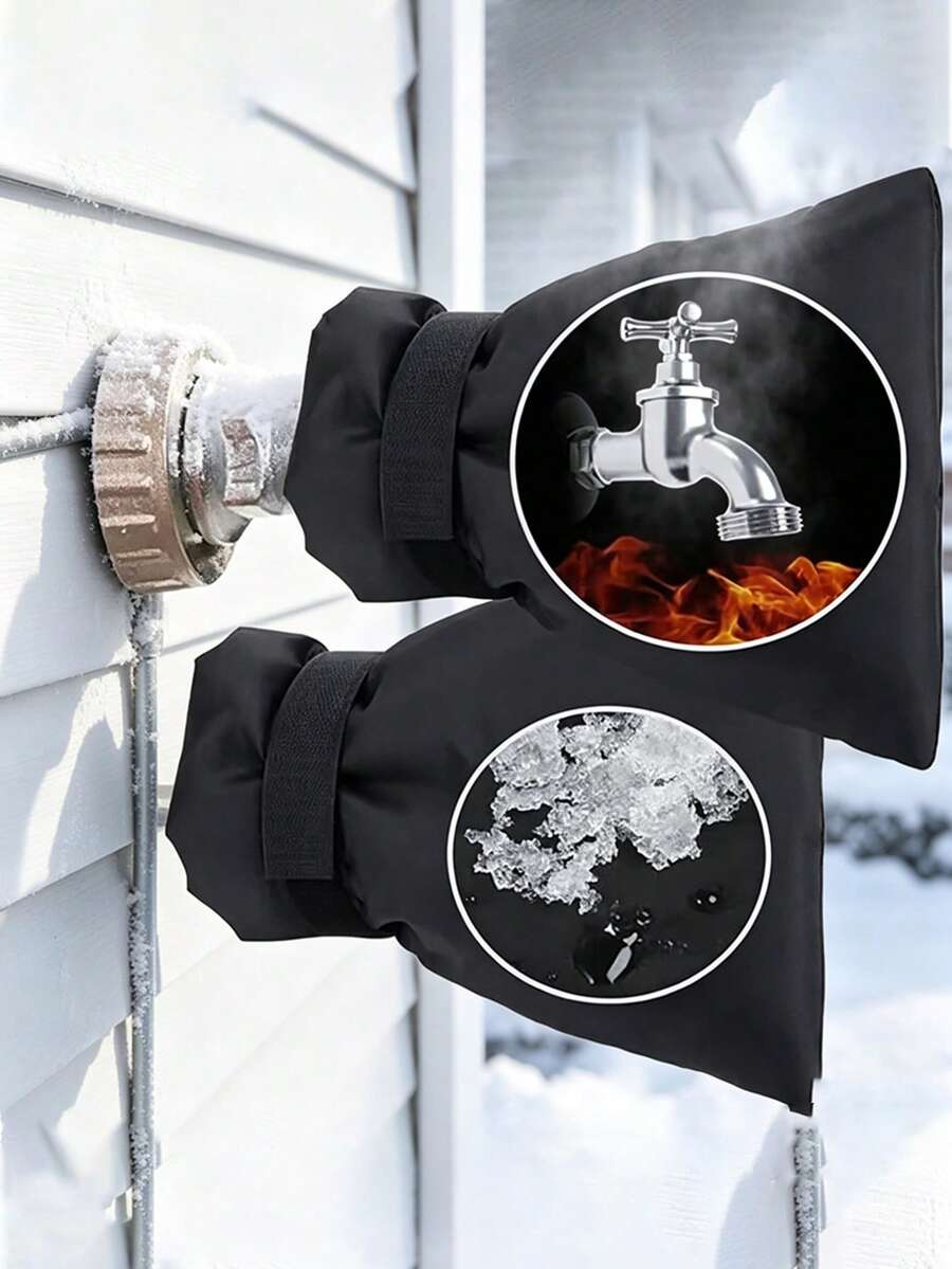 Thickened Faucet Anti-Freeze Insulation Cover,Outdoor Water Pipe Anti-Freeze & Dust Cover,Prevents Faucet Freezing,Winter Insulation Essential, Reusable,Easy To Remove,Suitable For Home,Garden,Kitchen And Various Outdoor Environments,Winter Necessity
