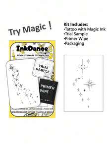 2/1pc/Set "Scattered Stars" New Technology Semi-Permanent Tattoo Stickers - Black - View 5