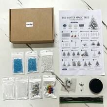 1 Set DIY Beaded Halloween Christmas Tree Kit, Handmade Mini Desktop Halloween Beaded Art, Shiny Holiday Decoration, Crystal Beaded Halloween Christmas Tree Making Kit, Holiday Desktop Ornament, Halloween Gift - Multicolor - View 10