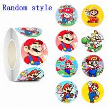 1set/500pcs The Cute Round Sticker Roll Is Suitable For Hand Tent Collage, Gift Packaging And Luggage Markings. It Is An Interesting Small Good Thing For Game Lovers. (Stochastic Style) - Multicolor - View 6