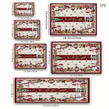 1pc Christmas Series Vintage Frame Christmas Element Pattern Printed Coffee Bar Mat, Drainage Mat, Coffee Machine Soft Bottom Diatomaceous Earth Drainage Mat, Soft Rubber Drainage Mat, Super Absorbent Wear-Resistant Dish Drying Mat, For Countertop Restaurant Kitchen Table Mat, Patio Dining Table Decor, Home Kitchen Supplies, Countertop Decor Mat - Multicolor - View 16