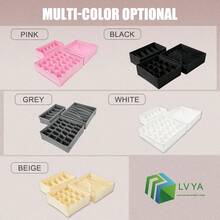 1pc White Underwear & Socks Drawer Organizer Box, 20-Grid Fabric Dresser Storage Box For Underwear, Socks, Handkerchiefs, Ties - White - View 4