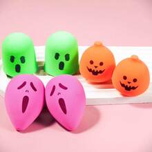 Halloween Themed Makeup Sponges, 3/6 Pcs Cute Ghost Pumpkin Shaped Cosmetic Sponges For Facial Cosmetic Application - Multicolor - View 4